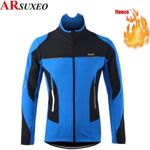 ARSUXEO Mens Thermal Cycling Jacket Winter Warm Up Bicycle Clothing Windbreaker Waterproof Road Mountain Bike Coat Sportwear