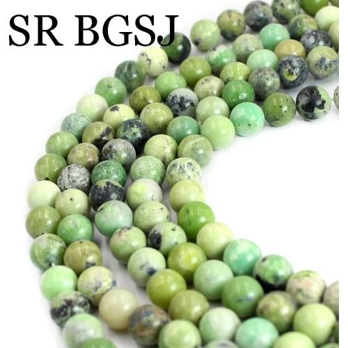 Free Shipping 6 8 10 mm Round Green Serpentine Gems Natural Stone DIY Wholesale Beads Strand 15"