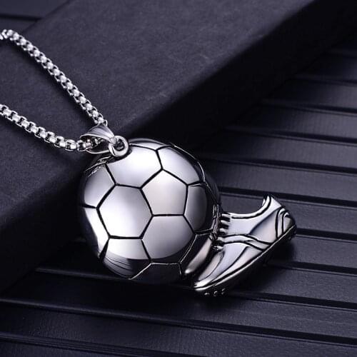 HNSP Hip Hop Football Sneakers Pendant Chain Necklace For Men Male Punk Neck