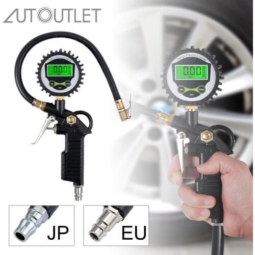 AUTOUTLET 200 PSI Digital Car Tire Tyre Air Pressure Gauge Meter Tester Tool LCD Display Monitor BAR KPA for Truck Motorcycle