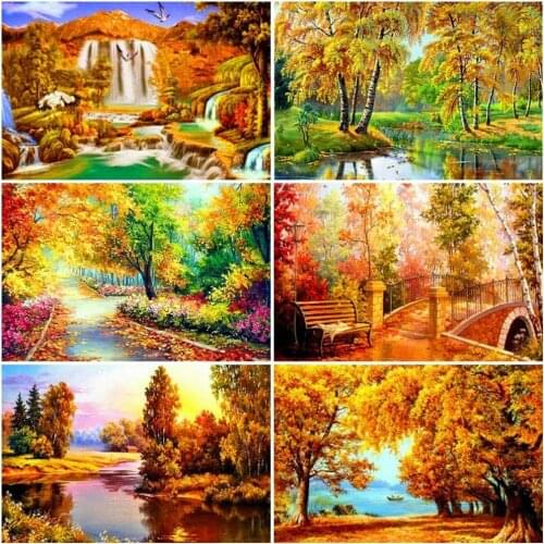 Evershine DIY Diamond Embroidery Full Display 5D Diamond Painting Autumn Rhinestones Pictures Diamond Mosaic Scenery Home Decor