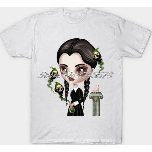 Be Afraid - Wednesday Addams T-Shirt Mad Girl T-Shirt Men Short Sleeve O-neck T Shirt Hip Hop Tees Tops Streetwear
