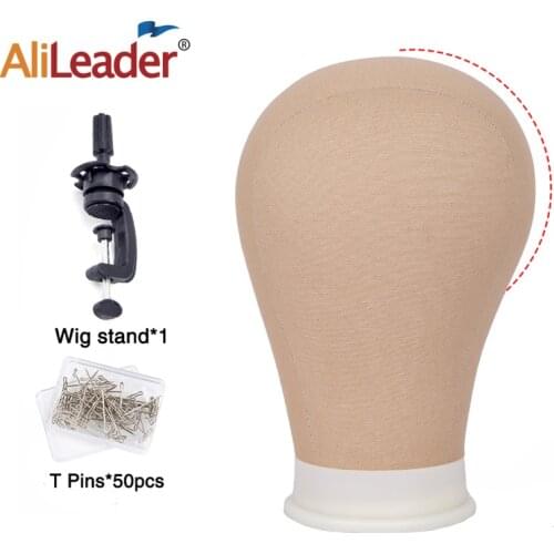 Alileader 1Pcs Training Mannequin Head Polyester Wig Canvas Block Head Mannequin Wig Head Holder Canvas Mannequin Head Free Gift