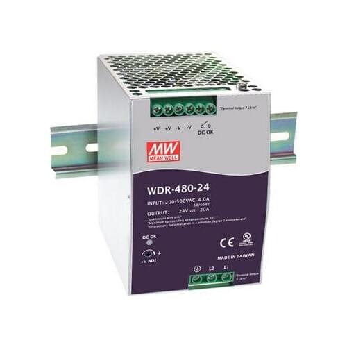 Meanwell power supply WDR-480 24, 48V 480W Single Output Industrial DIN RAIL Power Supply