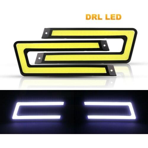 2PCS White COB DRL LED Daytime Running Light for Universal Car Driving Fog Lamp for Cars Car Accessories