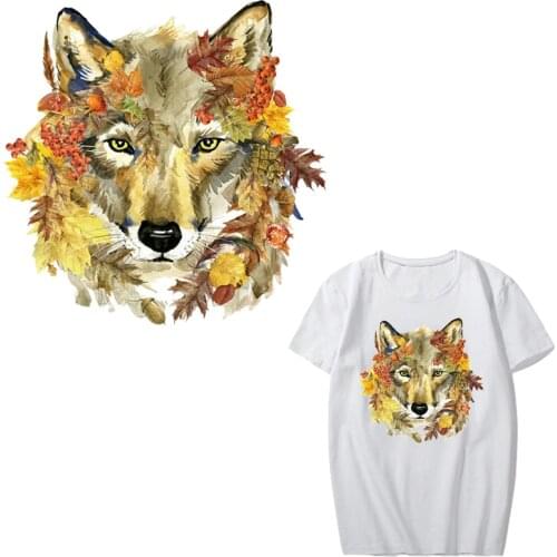 Cool Wolf Patch Iron-on Transfers Patches for Clothes T-shirt Applique Heat Transfer Vinyl Stickers for Clothing Thermal Press
