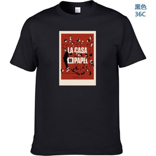 La Casa De Papel Mens T Shirts Money Heist TV Men Short Sleeve Cotton Tshirts for Boys House of Paper T-Shirt Male Tops