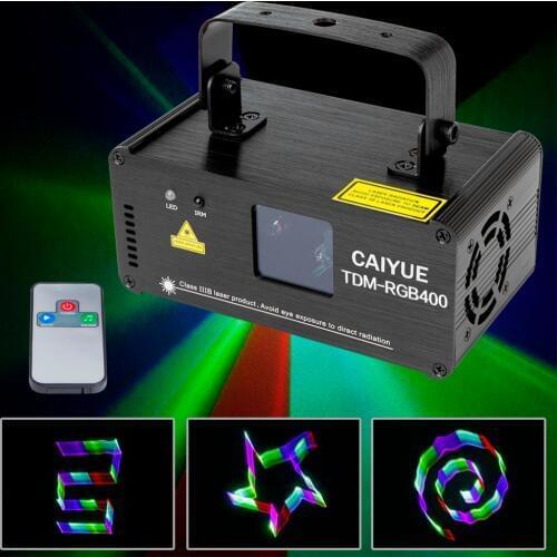3D RGB 400mW DMX 512 Laser Scanner Projector Stage Lighting Effect IR Remote Party Xmas DJ Disco Show Lights Full Color Light