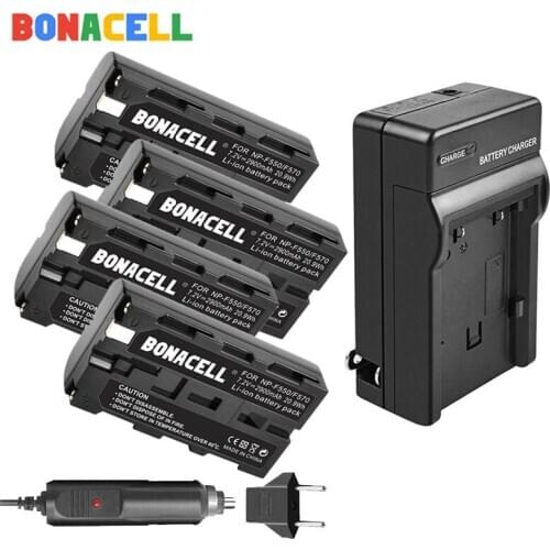 Bonacell NP-F550 Rechargeable Li-ion battery + Charger For Sony NP-F330 NP-F530 NP-F570 NP-F730 NP-F750 NP-F770 NP-F970