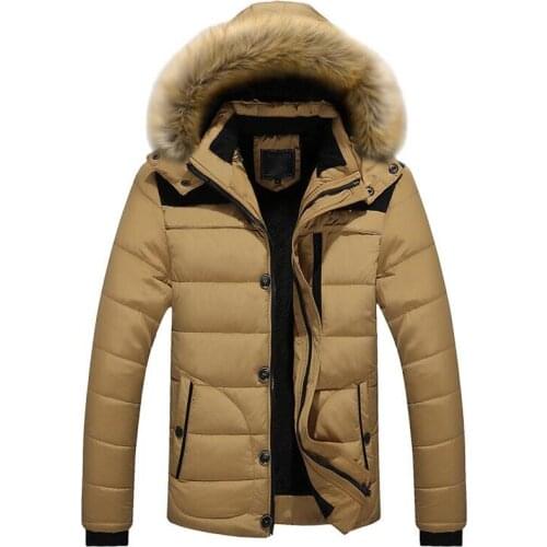 Winter Coat Men Fur Hooded Thick Parkas Jaqueta Masculina Mens Casual Down Warm Velvet Parka Overcoat Plus size 5XL 6XL Clothes