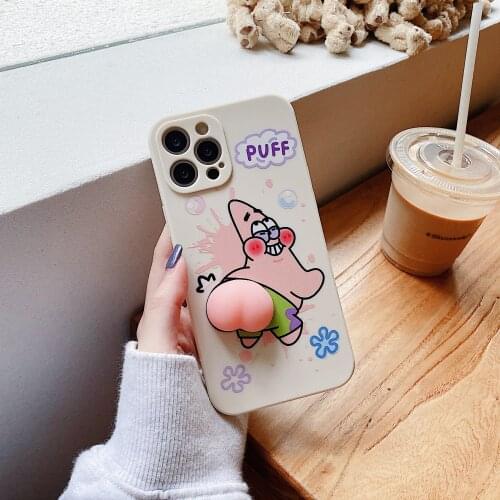 Pop Starfish Butt Soft Case for iPhone 12 Pro Max XR 7 8 Plus XS X Lovely Squeeze Toy Reliever Silicone Cover SE 2020 11 Pro