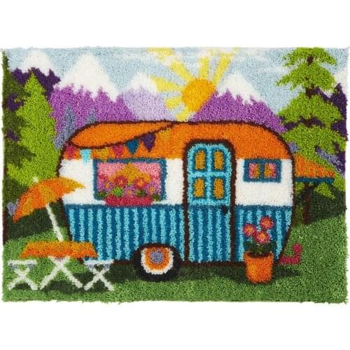 Tapestry Latch Hook Kits With Printed Canvas Soft Simple Embroidery Crafts for Adults Crochet Carpet Home Decoration