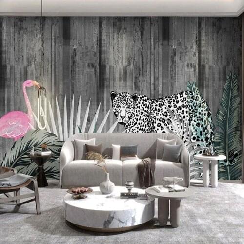 Custom Mural Wallpaper Modern Plant Animal Nordic Hand-painted Abstract Wall Painting Living Room Background Wall 3D Home Decor