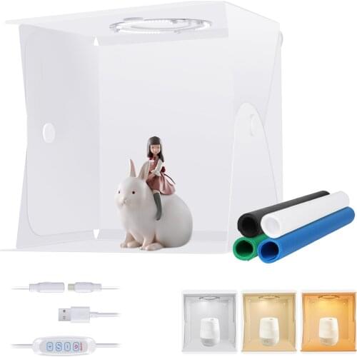 Neewer Portable Photo Studio Light Box, Table Top Shooting Tent, Dimmable 3000K-6500K Photo Box with 66 LED Lights/3 Light Modes