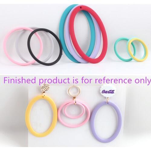 New arrived 40pcs/lot color Matt materials geometry oval/round shape charms diy jewelry earring pendants accessory