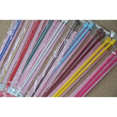 Wholesale 2pc/size 10 size/set 50set/lot Single Point Knitting Needlework kits color ABS Straight Needle DIY NEEDLE-765283