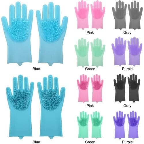 Gloves Kitchen Silicone Cleaning Gloves Magic Silicone Dish Washing Glove For Household Scrubber Rubber Kitchen Clean Tool
