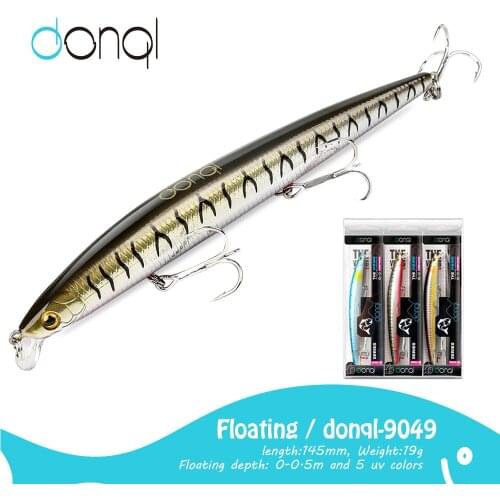 DONQL 3PCS/Set Floating Fishing Lures 145mm 19g 3D Eyes Hard Baits Minnow Wobbler Crankbait Slim ABS Body SwimBaits