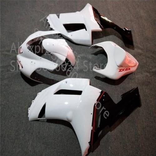 Custom Injection for KAWASAKI Ninja white black kit NINJA ZX 6R 07 08 ZX-6R 07-08 ZX6R 2007 2008 ZX 6R 07 08 moto fairings