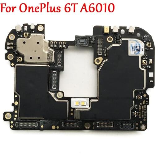 Tested Full Work Original Unlock Motherboard For OnePlus 6T OnePlus6T A6010 Logic Flex Cable Circuit Electronic Panel Mainboard