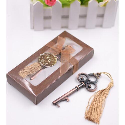 Antique Victorian key Bottle Opener wedding decorations favors gifts box/ Party Supplies favours souvenirs for guest JF