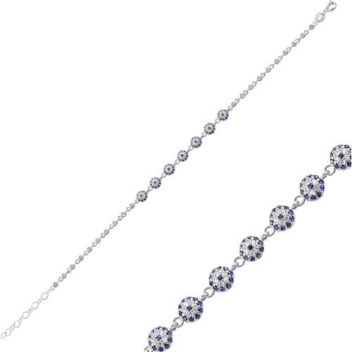 Silver Blue White Bracelet