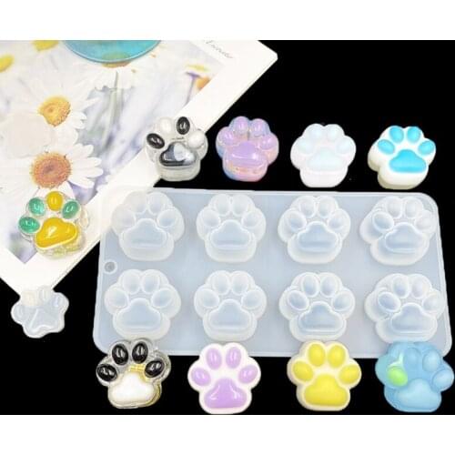 Cat Paw Silicone Material Mold Pet Animal Paw Print Model for DIY Jewelry Pendant Making Handmade Lovely Keychain Crafts A5KE