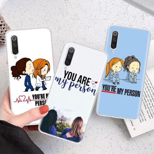 Greys Anatomy Person Silicon Phone Case For Xiaomi Note 10 Mi 11 9 8 CC9 10T 9T 5X 6X A3 A2 A1 Lite Pro Poco F1 X3 Cover Coque
