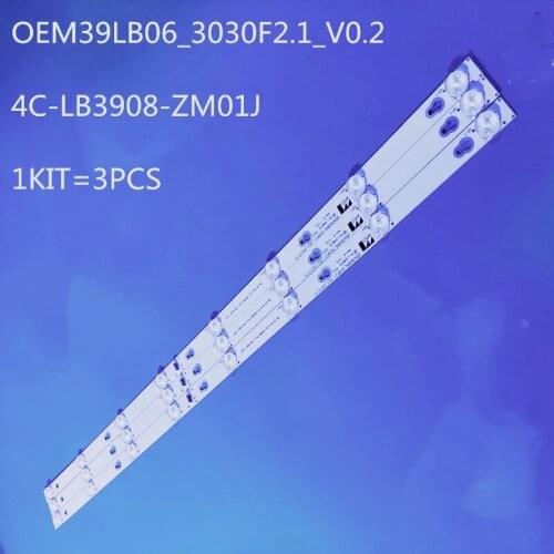30pcs/lot LED Backlight bar For TCL 39L2650C L39S4900FS L39S4900 OEM39LB06-3030F2.1-V0.2 4C-LB3908-ZM01J