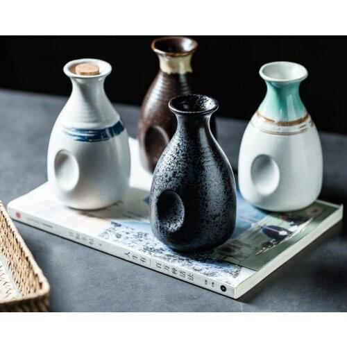 Japanese Small Sake Bottle Ceramic Hip Flask Household Vintage Alcohol Bottle Liquor Piersiowka Na Alkohol Drinkware ED50JH