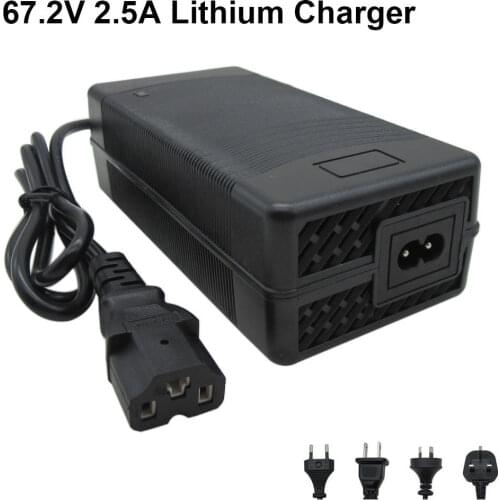 67.2V 2.5A charger 60 Volt 2A Lithium battery charger GX16 M16 for 60V E Bike electric bicycle Scooter battery pack