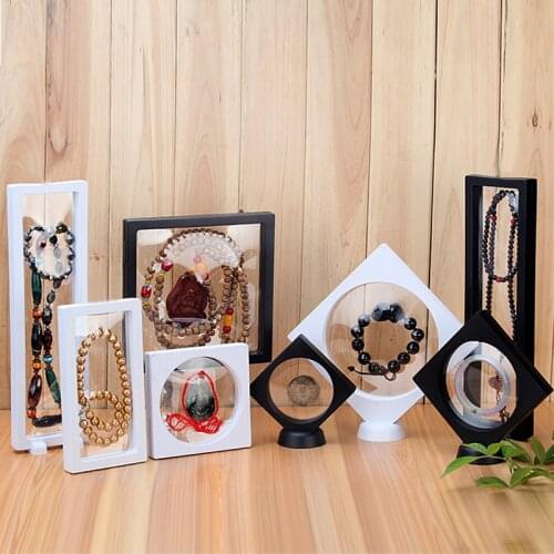 20pcs Wholesale Floating Picture Frame Shadow Box Jewelry Display Stand Holder Protect Jewellery Stone Presentation Case