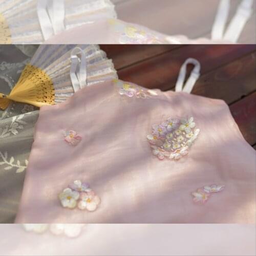 2021 chinese style ancient hanfu cotton linen flower embroidery vest women national style han element bottoming sleeveless vest