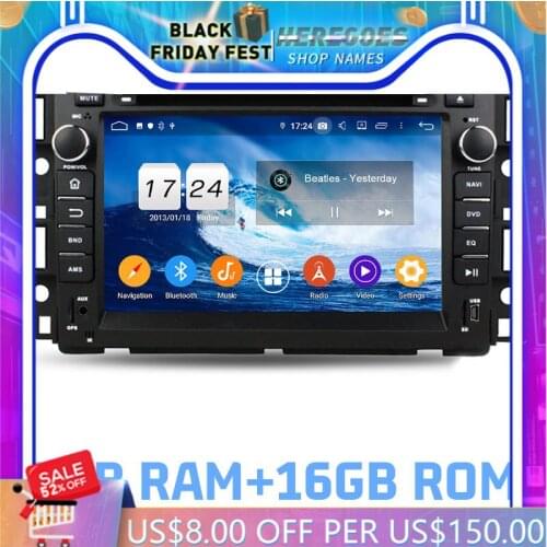 IPS DSP Android 10.0 4GB 64GB ROM Car DVD Player Wifi 4G Bluetooth RDS RADIO GPS Glonass Map For GMC Chevrolet Chevy Yukon