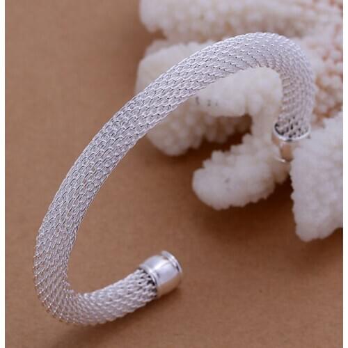 B040 silver fashion jewelry 925 jewelry silver plated bangle bracelet Simple Web Bangle /WJROKDVB EKIAVDAS