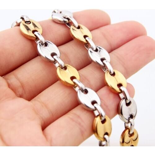 Tiasri 9mm Stainless Steel Melon Seed Chains for Men and Women Bohemian Style Bracelet Best Gift Friend Jewelry Wholesale