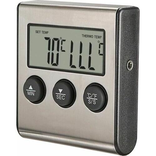 Kitchen Digital Cooking Thermometer Meat Food Temperature for Oven BBQ Grill Timer Function with Stainless Steel Probe