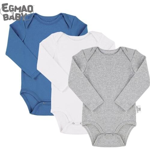 Baby Bodysuits 100% Organic Cotton Newborn Blank Long Sleeve Baby Romper Jumpsuit Romper 0-24 Months Newborn Baby Clothes