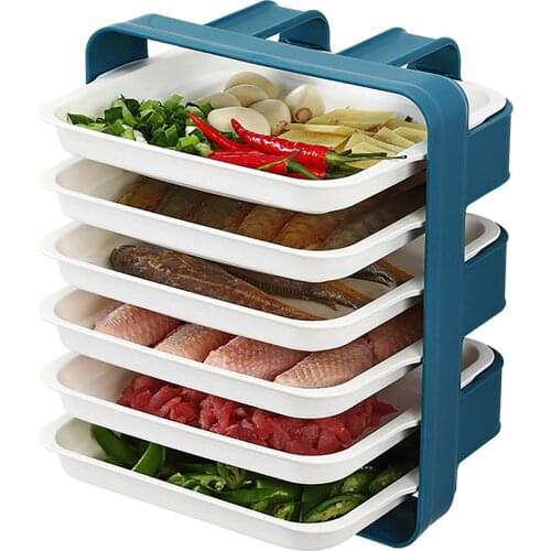 Hotpot Resturant Preparing Food Dishes Rack Kitchen Food Plate Organizer Vegetable Meat Trays Buffet Snack Dish Stacking Holder