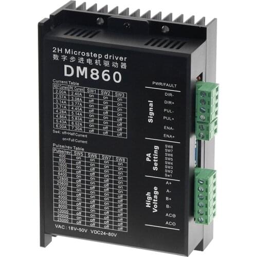Stepper Motor driver cintroller DM860 microstep brushless DC stepper motor shell for 57 86 stepper motor Nema23 Nema34