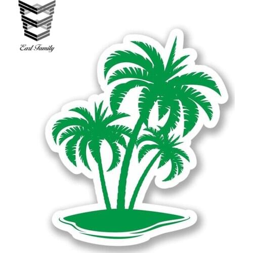EARLFAMILY 13cm x 11cm Palm Tree Vinyl Sticker Laptop Travel Luggage Decal Motorcycle Decoration Waterproof Window Accessories