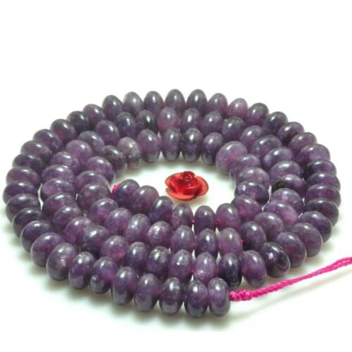 Purple Mica 5X8mmmm Natural Gemstone Beads Roundel for Jewelry Making Necklace Earring bracelet 15inch ICNWAY