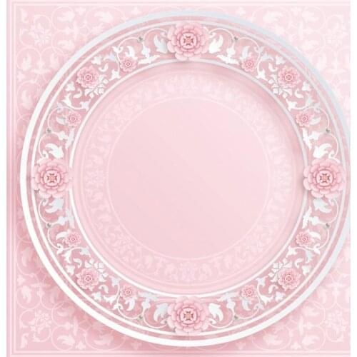 Blush Pink Embroidery Plate Pattern Photo Background For Cake Food Dessert Pets Doll Newborn Baby Shower Backdrops Photography
