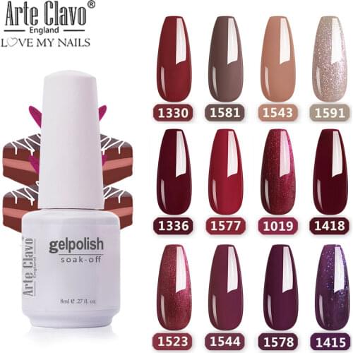 Arte Clavo 8ml UV Gel Varnis Color Nail Gel Polish DIY Nail Art Laquer LED Gel Esmalte Glitter Soak Off Semi Permanant Gellak