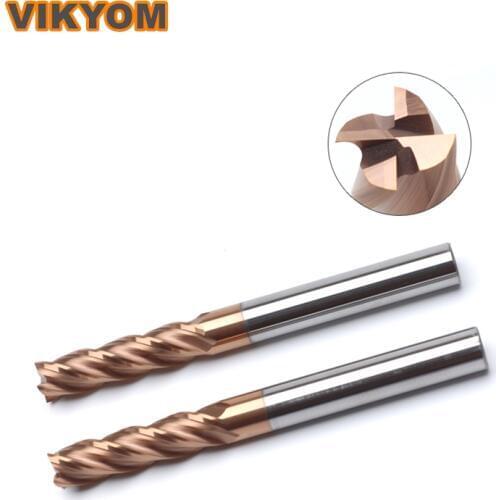 HRC55° 4-Flutes End Mills-2pcs Alloy Tungsten Steel Lathe Milling Cutter Tool For Stainless Steel Alloy Steel