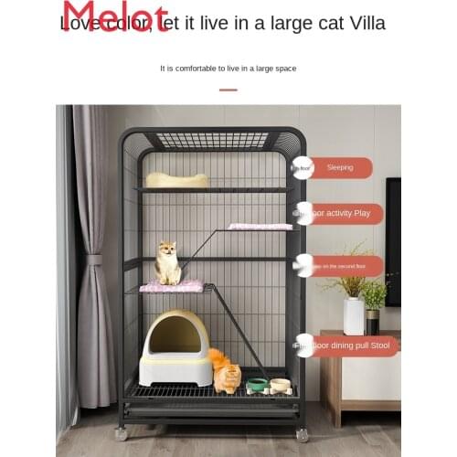 Cat Cage Villa Home Super Large Free Space Indoor Non-Toilet Integrated Cat Cage Pet Cattery Cat House