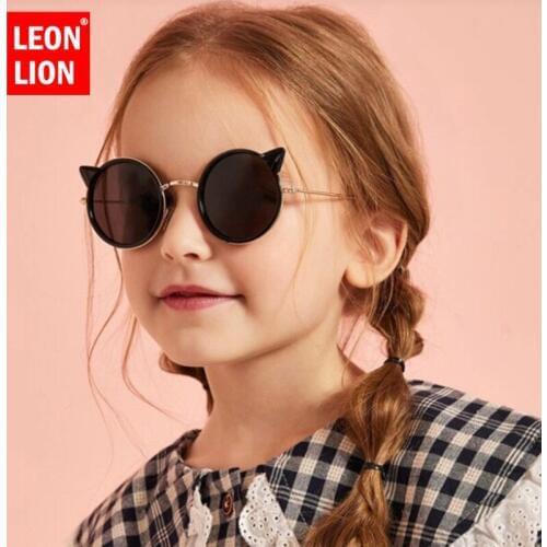 LeonLion Cat Eye Sunglasses Children Fashion Cute Children Sunglasses Vintage Glasses for Child Vintage Oculos De Sol Feminino