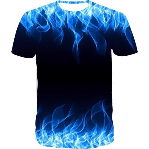 Fashion 3D Printed Flame T-Shirt Men Women Summer Short Sleeve Casual Breathable Tees Tops Boy Girl Kids Cool Style T Shirt
