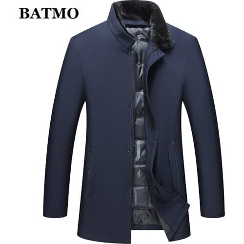 BATMO 2020 new arrival winter mink fur collar 90% white duck down jackets men,warm thicked parkas coat,plus-size M-4XL ZK25