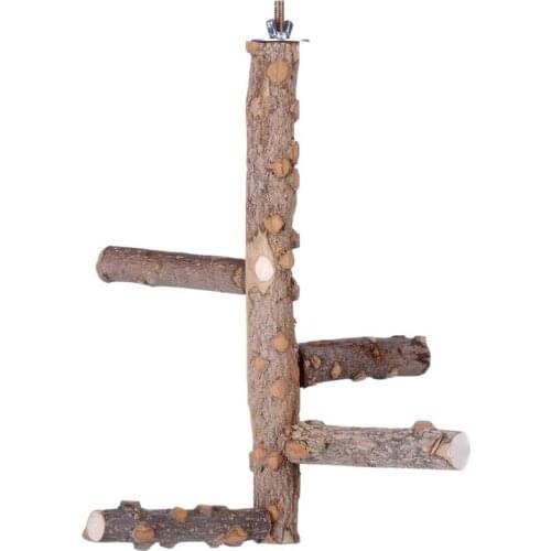 Natural Wood Bird Perch Set, Parrot Stand Wood Perches Grinding Stick Stand Platform Chew Toy for Finches, Canaries